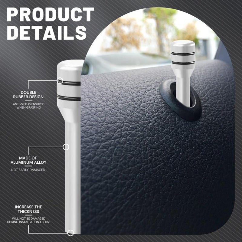 HEVLE 4PCS Car Door Lock Knobs, Vehicle Door Lift Bolt, Aluminum Alloy Doors Lock Cover Decor, 0.47" x 1.93" Automotive Door Lock Switches, Universal Car Accessories Safety Door Lock Pin (Silver) - Image 5